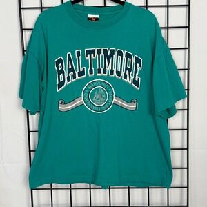 Signal Sports T-Shirt Mens XL Teal Baltimore Puff Vintage 1991 Single Stitch